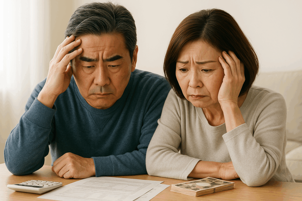 老後資金を心配する中年夫婦